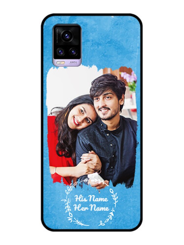 Custom Vivo V20 2021 Custom Glass Phone Case - Blue Color Vintage Design