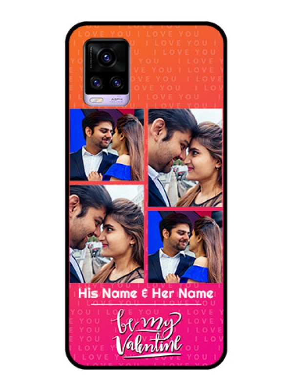 Custom Vivo V20 2021 Custom Glass Phone Case - I Love You Pink Design