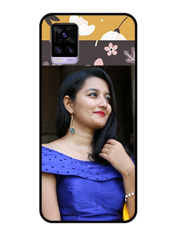 Custom Vivo V20 2021 Custom Glass Phone Case - Stylish Floral Design