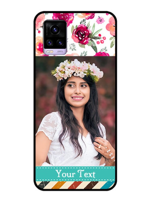 Custom Vivo V20 2021 Custom Glass Phone Case - Watercolor Floral Design