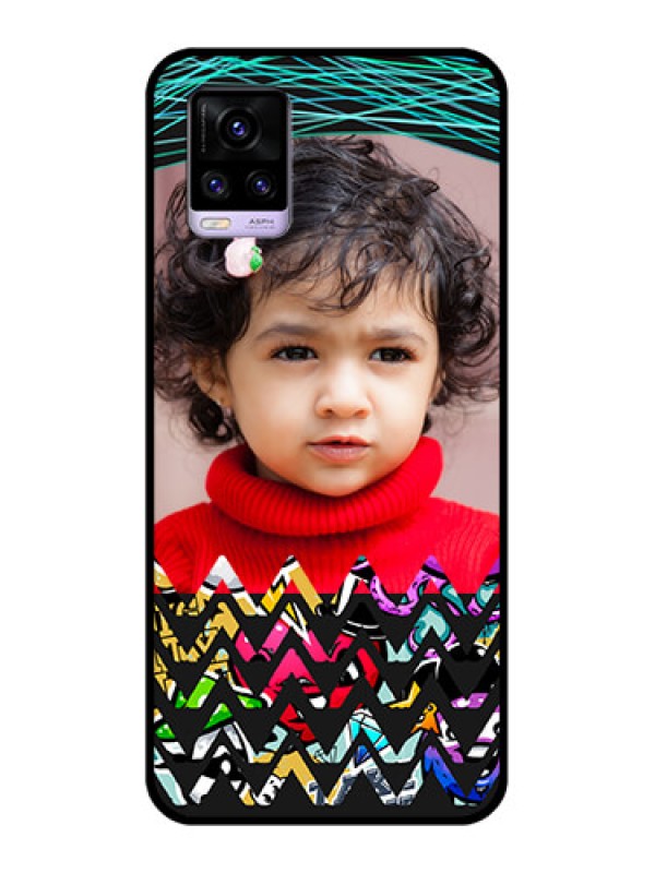 Custom Vivo V20 2021 Personalized Glass Phone Case - Neon Abstract Design