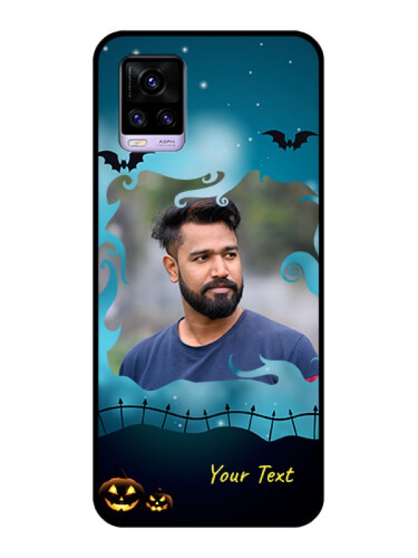 Custom Vivo V20 2021 Custom Glass Phone Case - Halloween frame design