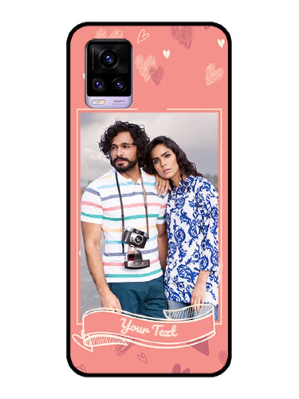 Custom Vivo V20 2021 Custom Glass Phone Case - Love doodle art Design