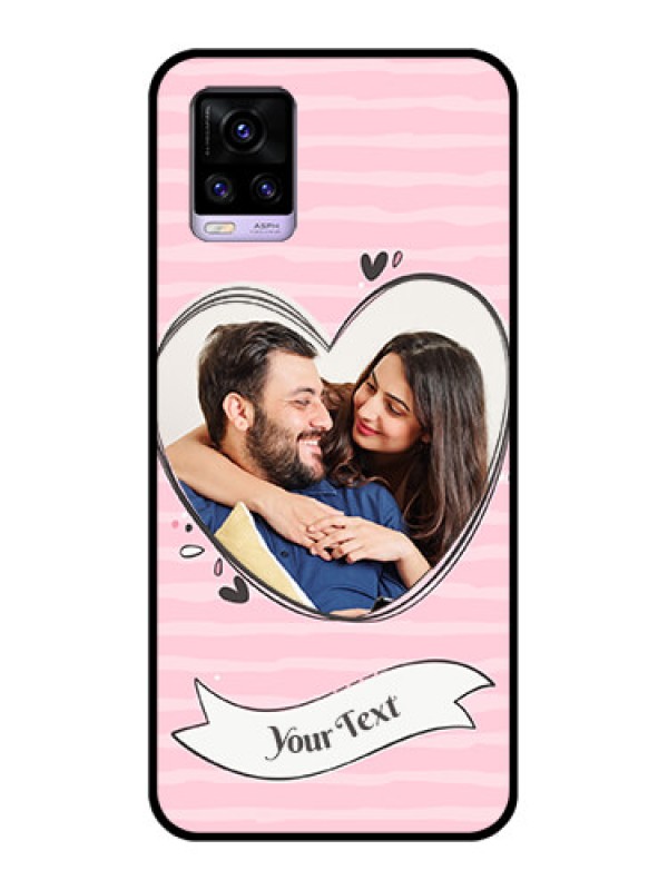 Custom Vivo V20 2021 Custom Glass Phone Case - Vintage Heart Design