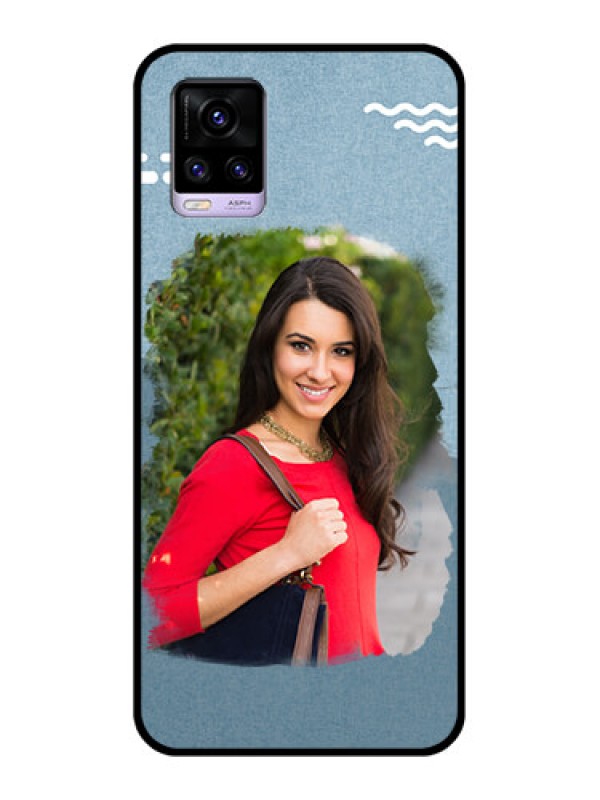 Custom Vivo V20 2021 Custom Glass Mobile Case - Grunge Line Art Design