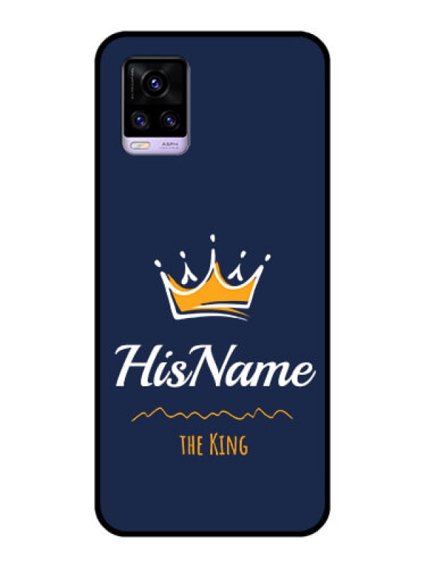Custom Vivo V20 2021 Glass Phone Case King with Name