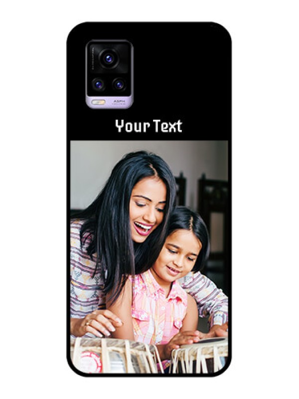 Custom Vivo V20 2021 Photo with Name on Glass Phone Case