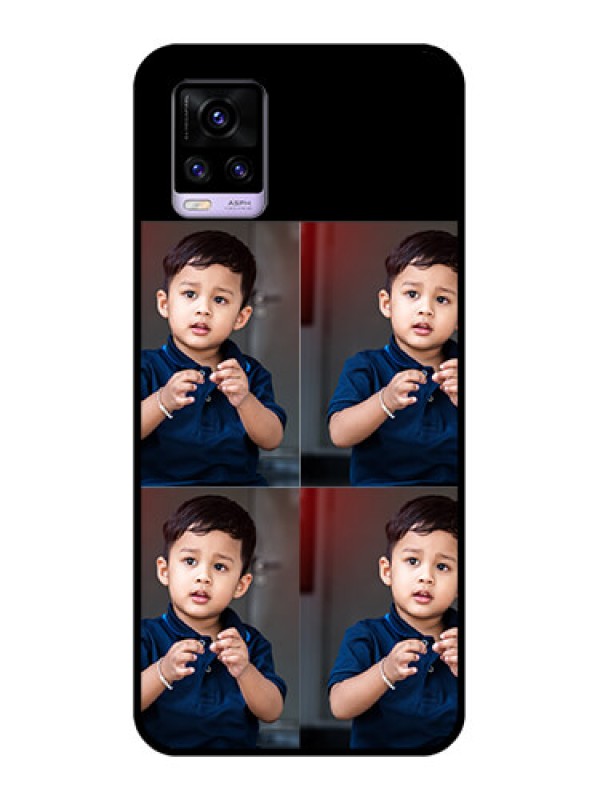 Custom Vivo V20 2021 4 Image Holder on Glass Mobile Cover