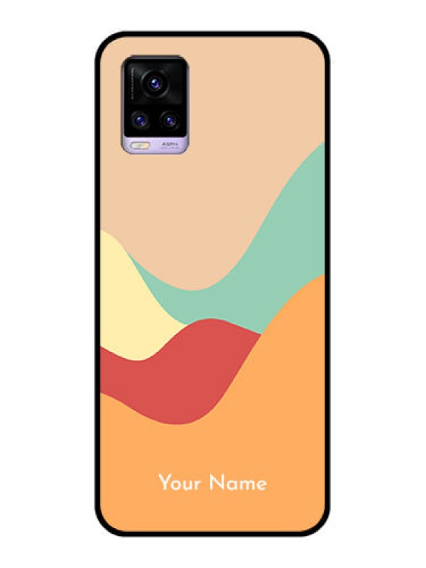 Custom Vivo V20 2021 Personalized Glass Phone Case - Ocean Waves Multi-colour Design