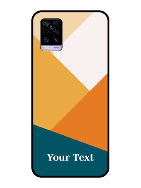 Custom Vivo V20 2021 Personalized Glass Phone Case - Stacked Multi-colour Design