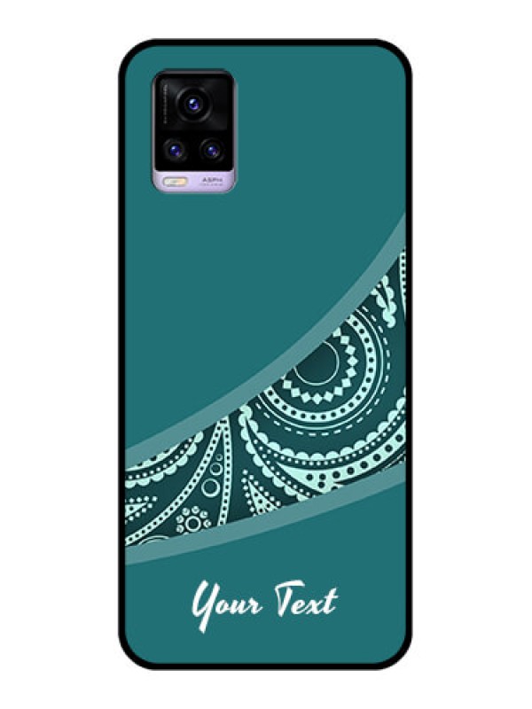 Custom Vivo V20 2021 Photo Printing on Glass Case - semi visible floral Design