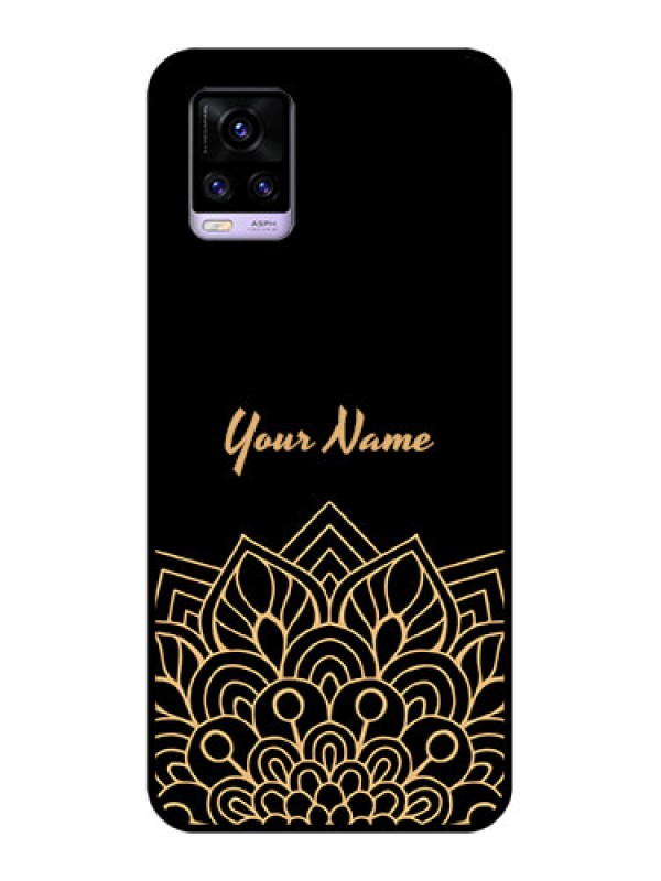 Custom Vivo V20 2021 Custom Glass Phone Case - Golden mandala Design