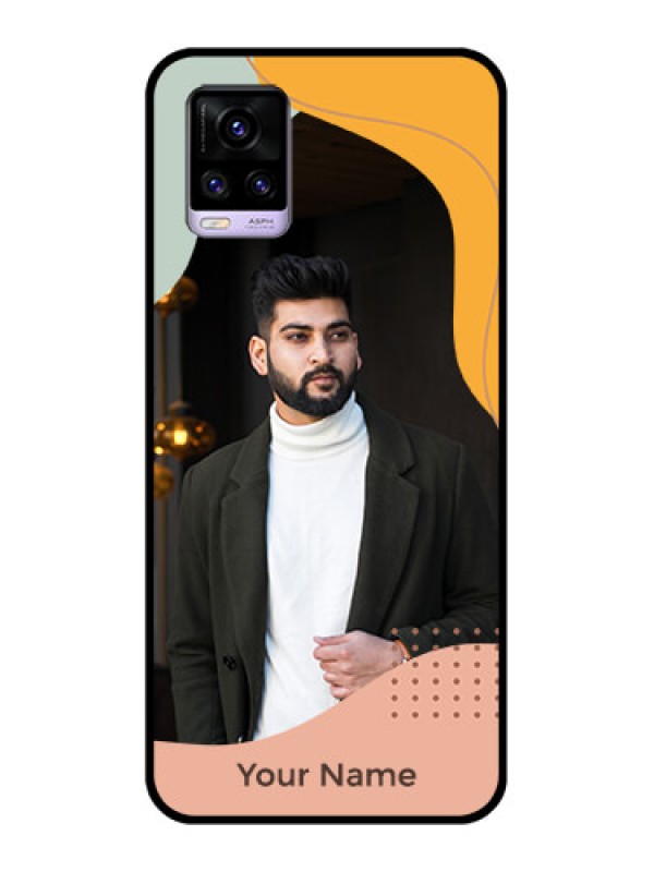 Custom Vivo V20 2021 Personalized Glass Phone Case - Tri-coloured overlay design