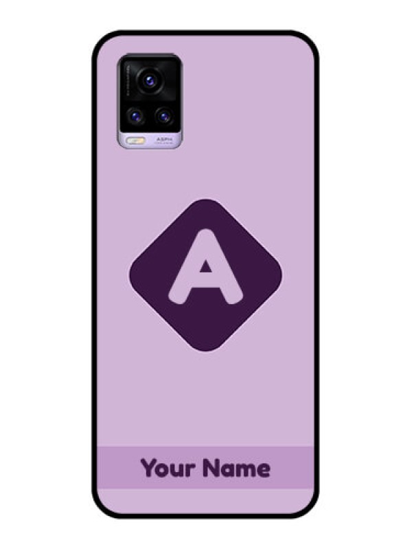 Custom Vivo V20 2021 Custom Glass Mobile Case - Custom Letter in curved badge Design