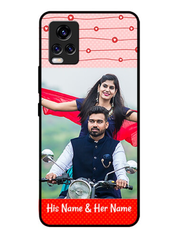 Custom Vivo V20 Pro Personalized Glass Phone Case  - Red Pattern Case Design