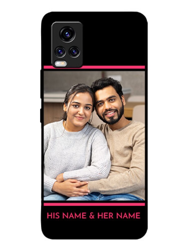 Custom Vivo V20 Pro Custom Glass Mobile Case  - with Add Text Design