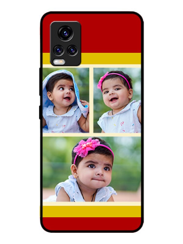 Custom Vivo V20 Pro Custom Glass Mobile Case  - Multiple Pic Upload Design