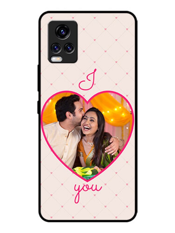 Custom Vivo V20 Pro Custom Glass Mobile Case  - Heart Shape Design