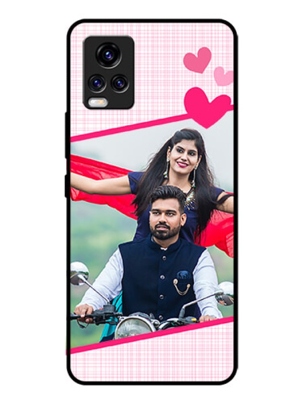 Custom Vivo V20 Pro Custom Glass Phone Case  - Love Shape Heart Design