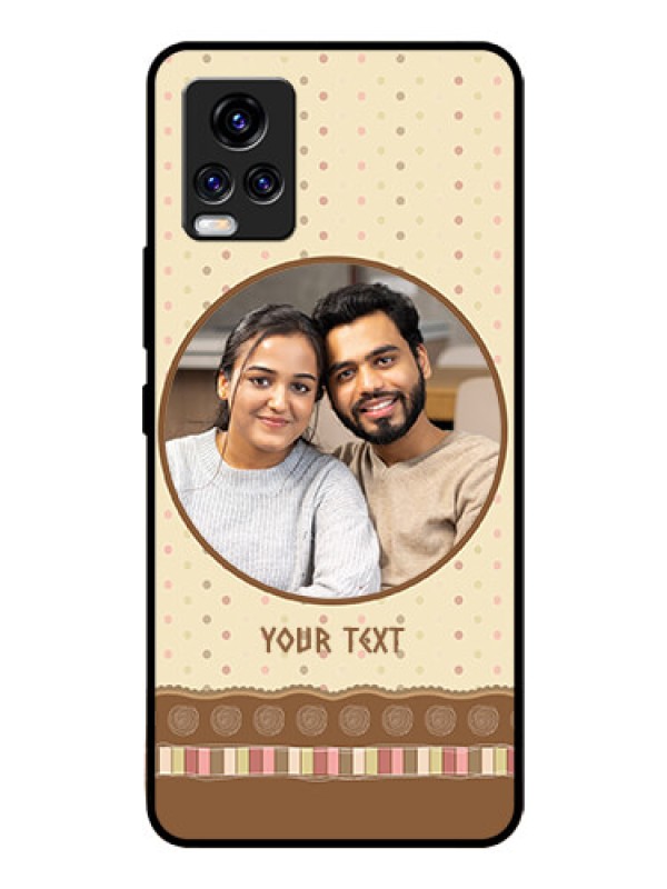Custom Vivo V20 Pro Custom Glass Mobile Case  - Brown Dotted Mobile Case Design