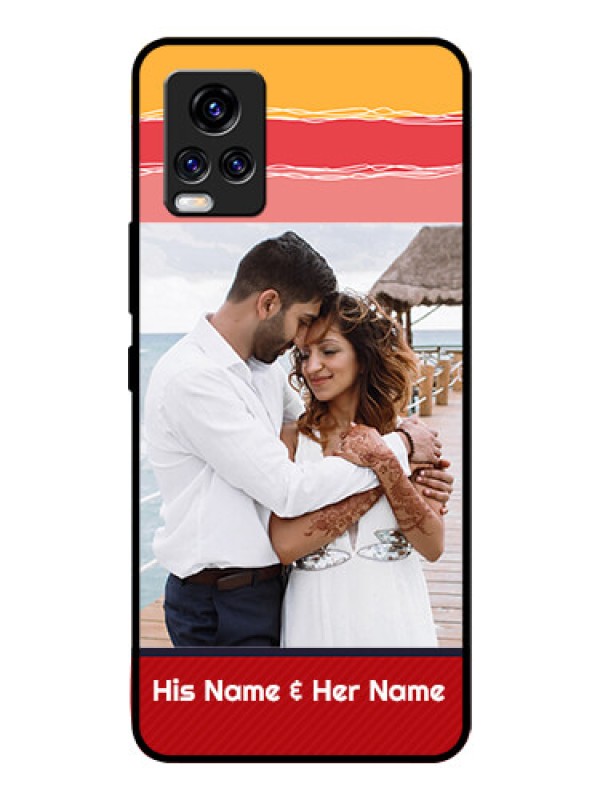 Custom Vivo V20 Pro Custom Glass Mobile Case  - Colorful Case Design