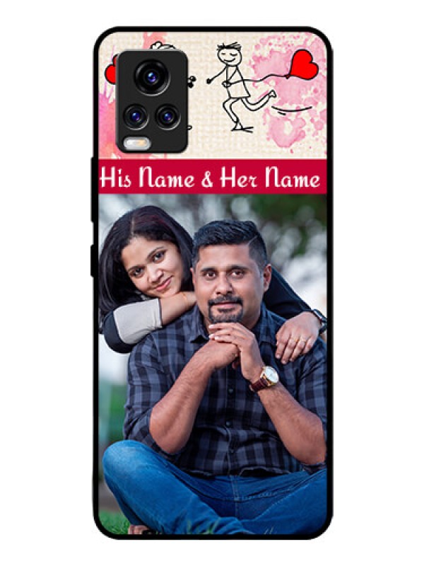 Custom Vivo V20 Pro Photo Printing on Glass Case  - You and Me Case Design