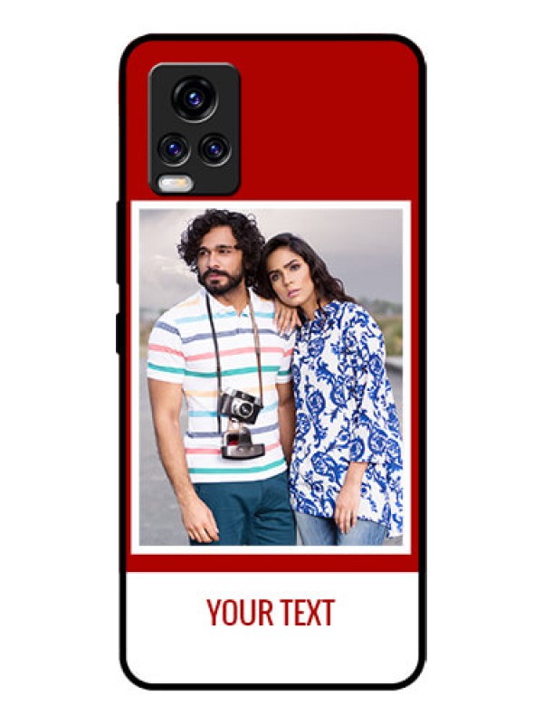 Custom Vivo V20 Pro Personalized Glass Phone Case  - Simple Red Color Design