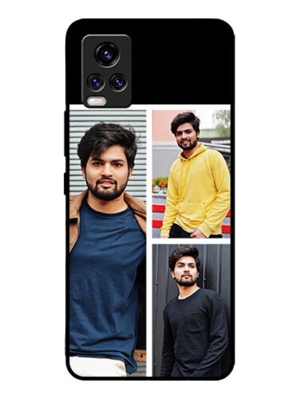 Custom Vivo V20 Pro Photo Printing on Glass Case  - Upload Multiple Picture Design