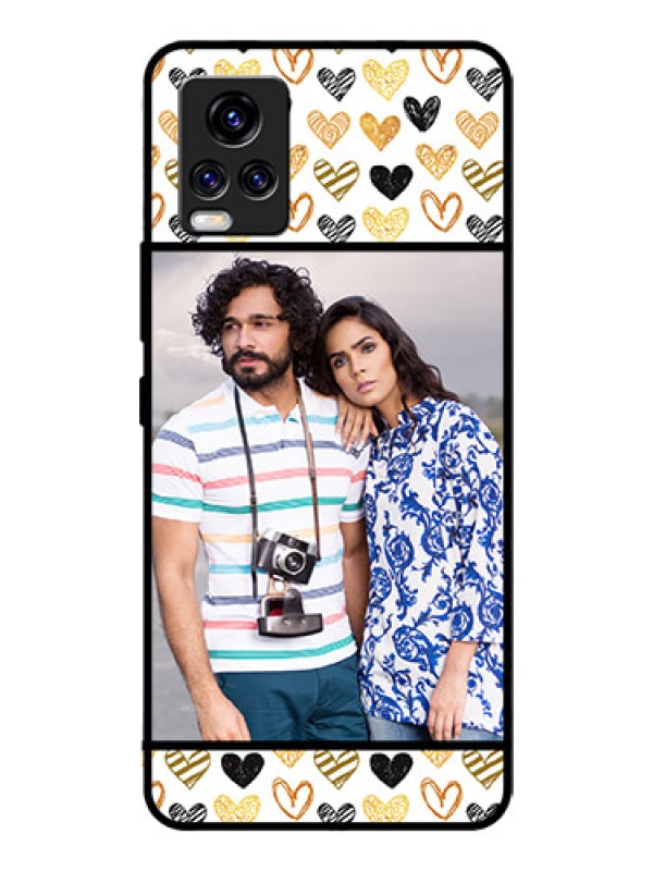 Custom Vivo V20 Pro Photo Printing on Glass Case  - Love Symbol Design