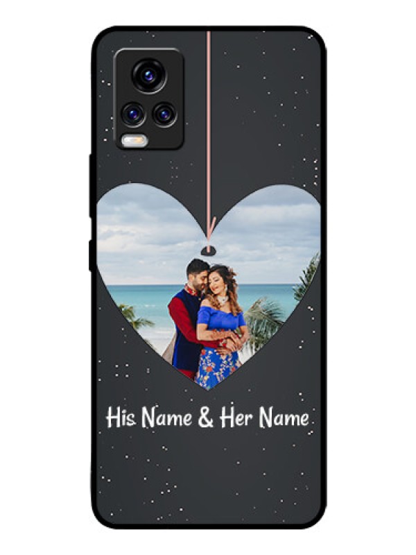 Custom Vivo V20 Pro Custom Glass Phone Case  - Hanging Heart Design