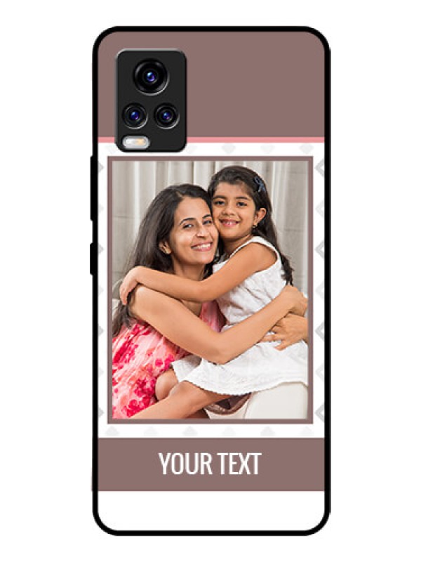 Custom Vivo V20 Pro Photo Printing on Glass Case  - Simple Diamond Design