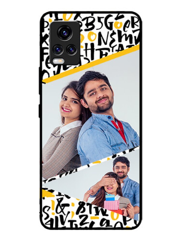 Custom Vivo V20 Pro Custom Glass Mobile Case  - Letters Pattern Design