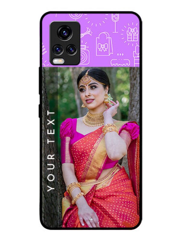Custom Vivo V20 Pro Custom Glass Mobile Case  - Birthday Icons Design