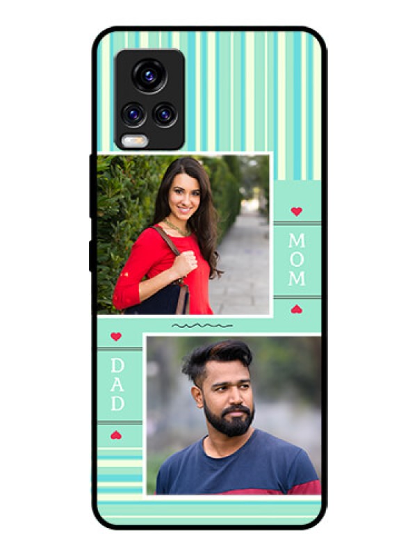 Custom Vivo V20 Pro Custom Glass Phone Case  - Mom & Dad Pic Design