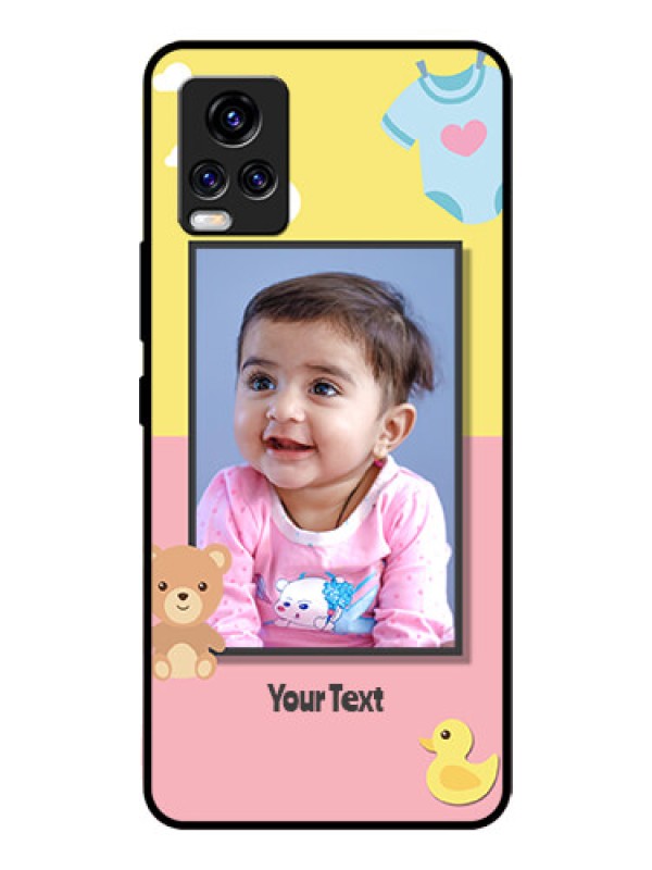 Custom Vivo V20 Pro Photo Printing on Glass Case  - Kids 2 Color Design
