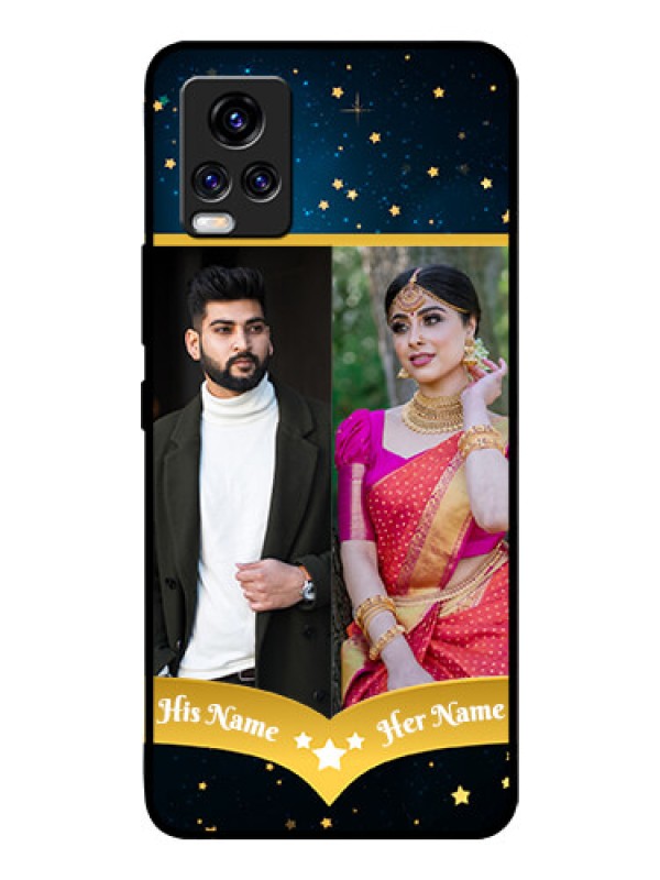 Custom Vivo V20 Pro Custom Glass Phone Case  - Galaxy Stars Backdrop Design
