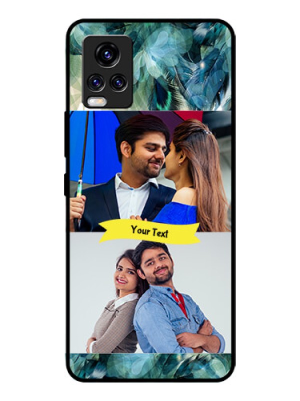 Custom Vivo V20 Pro Personalized Glass Phone Case  - Image with Boho Peacock Feather Design