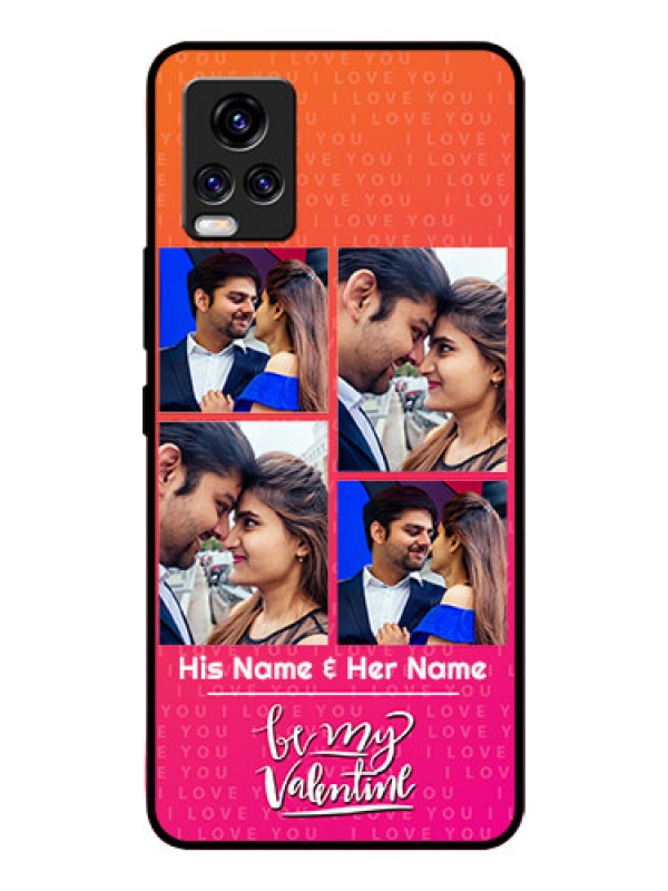 Custom Vivo V20 Pro Custom Glass Phone Case  - I Love You Pink Design