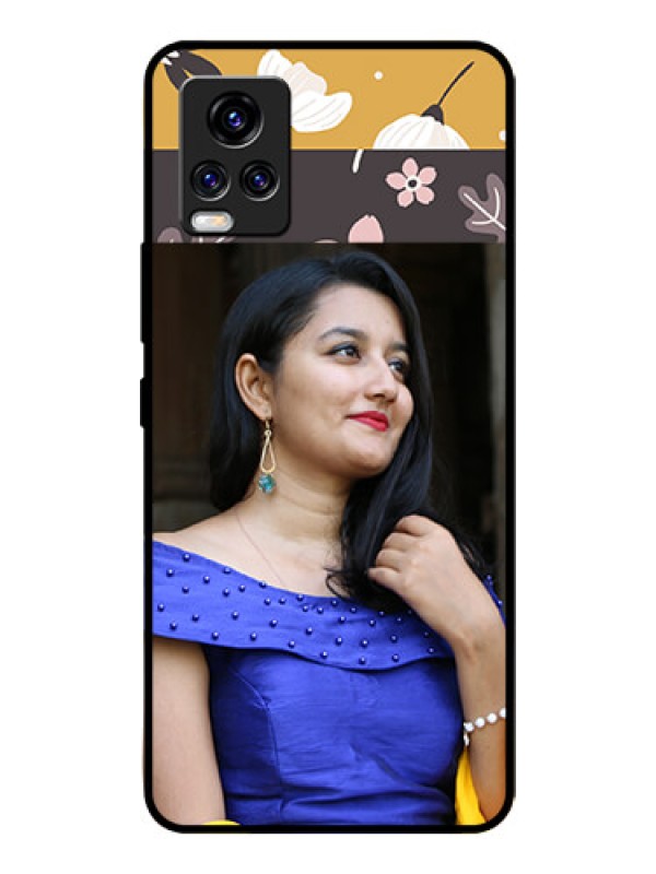 Custom Vivo V20 Pro Custom Glass Phone Case  - Stylish Floral Design