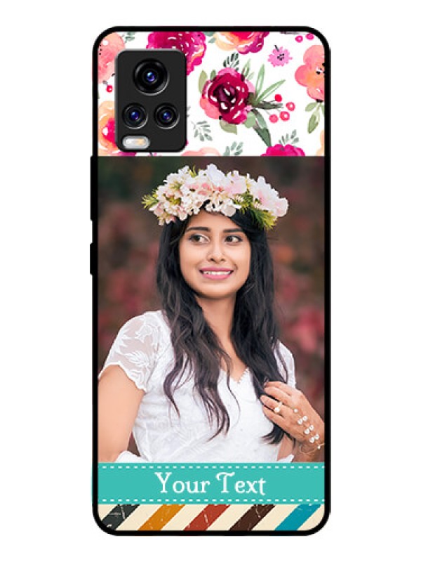 Custom Vivo V20 Pro Custom Glass Phone Case  - Watercolor Floral Design