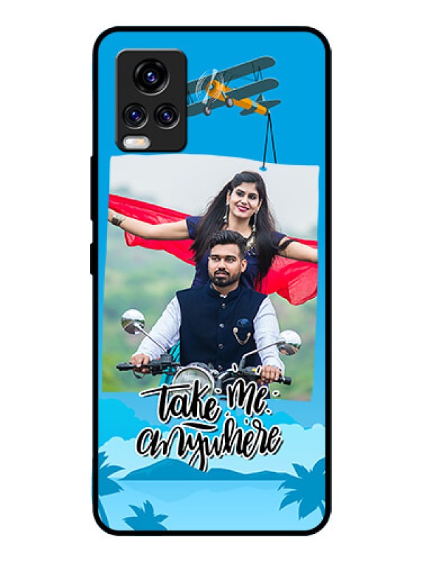 Custom Vivo V20 Pro Custom Glass Mobile Case  - Traveller Design 