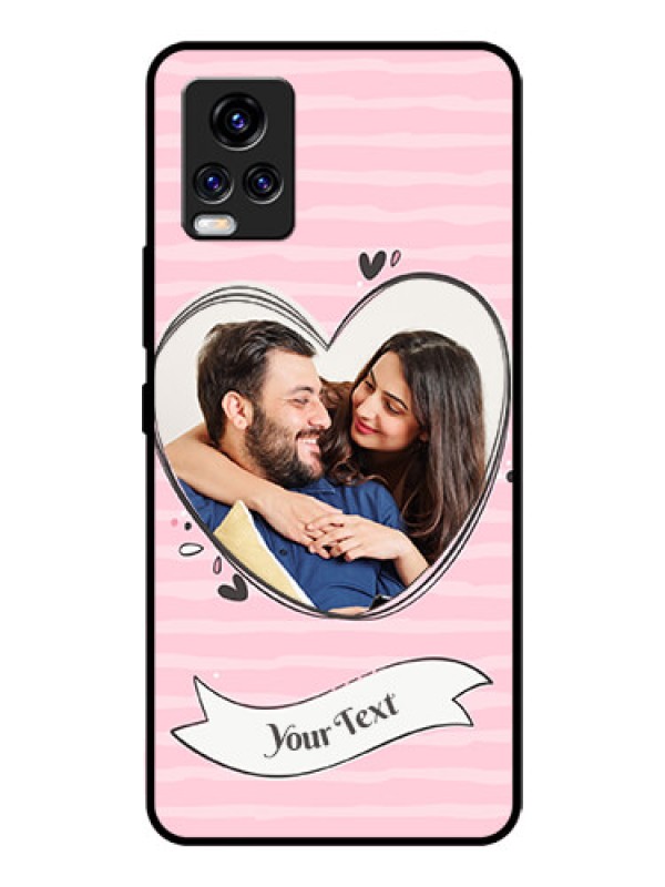 Custom Vivo V20 Pro Custom Glass Phone Case  - Vintage Heart Design