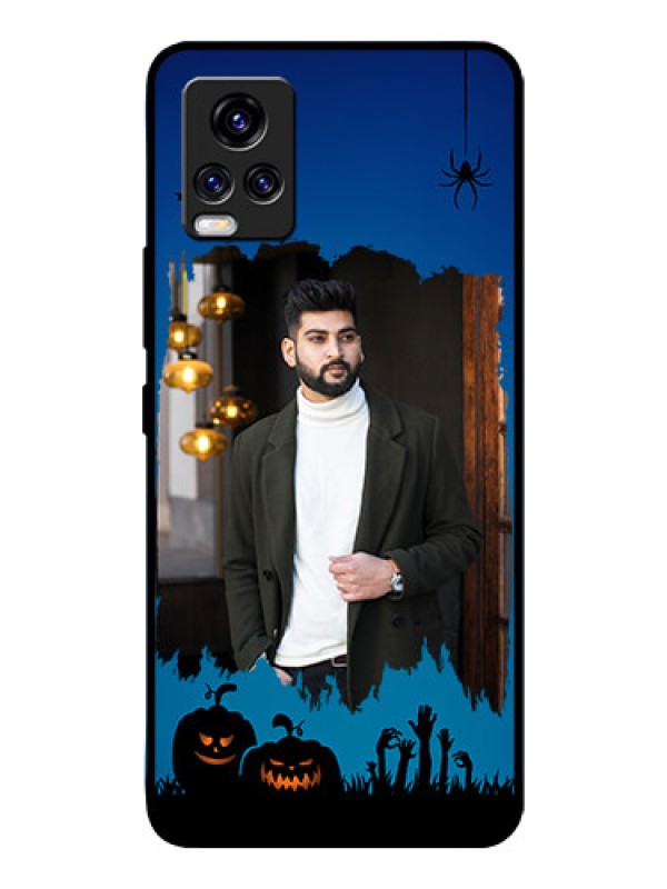 Custom Vivo V20 Pro Photo Printing on Glass Case  - with pro Halloween design 