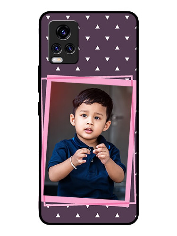 Custom Vivo V20 Pro Custom Glass Mobile Case  - Triangle Pattern Dotted Design