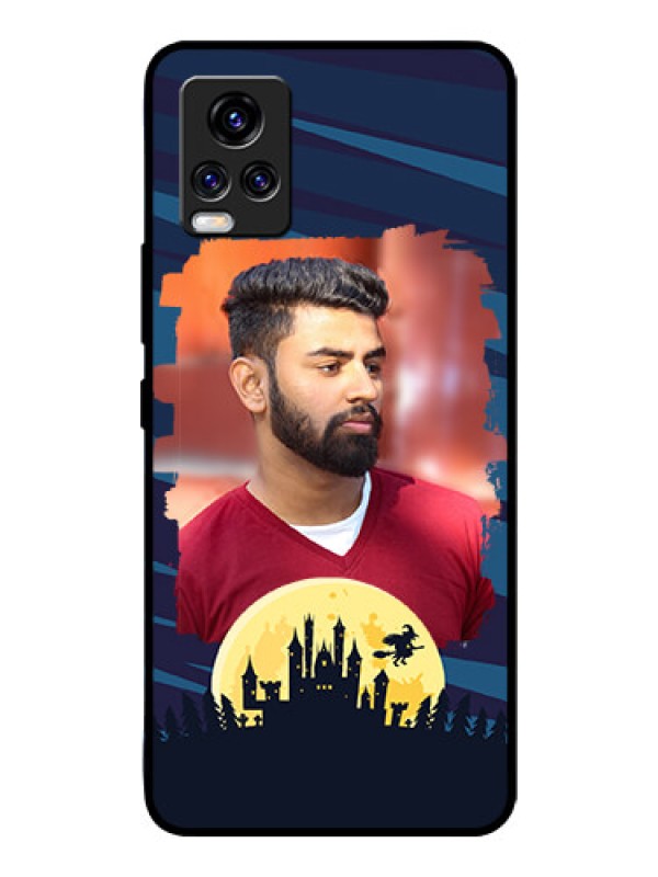 Custom Vivo V20 Pro Photo Printing on Glass Case  - Halloween Witch Design 
