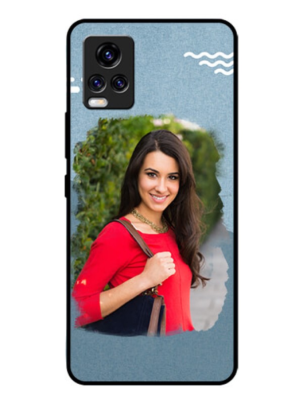 Custom Vivo V20 Pro Custom Glass Mobile Case  - Grunge Line Art Design