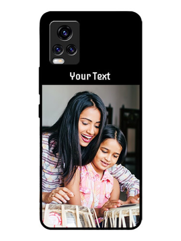 Custom Vivo V20 Pro Photo with Name on Glass Phone Case