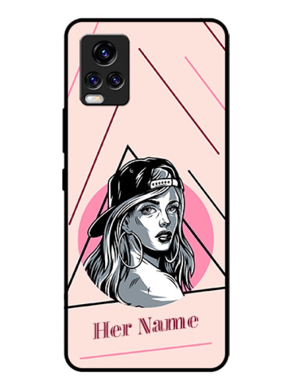 Custom Vivo V20 Pro Personalized Glass Phone Case - Rockstar Girl Design