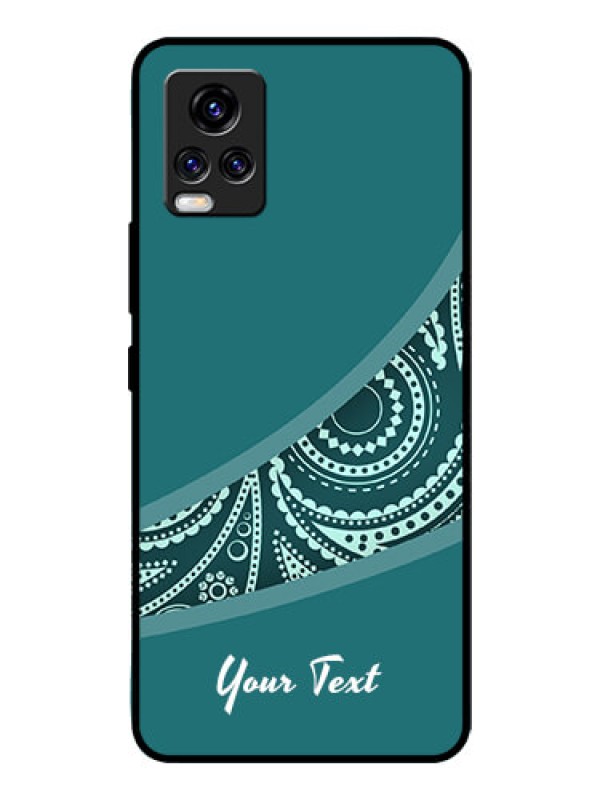 Custom Vivo V20 Pro Photo Printing on Glass Case - semi visible floral Design