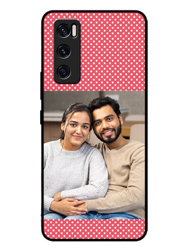 Custom Vivo V20 Se Custom Glass Phone Case  - White Dotted Design